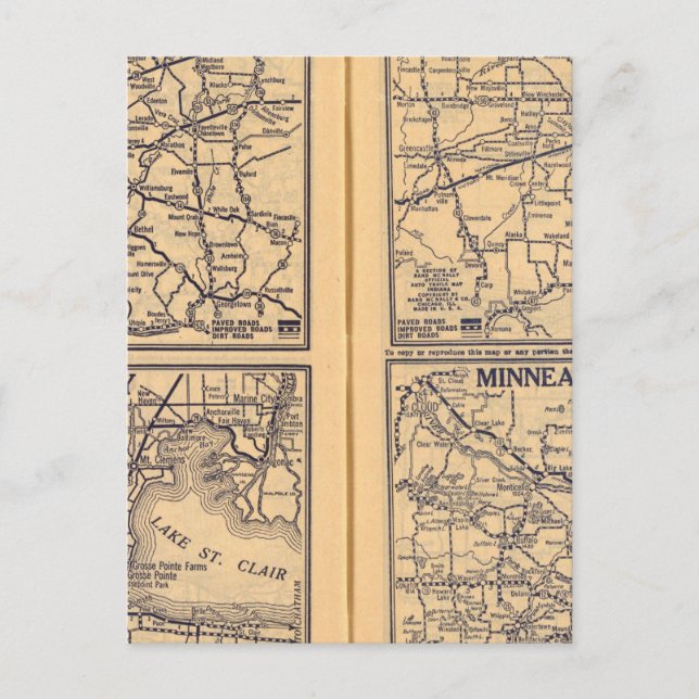 Carte Postale Cincinnati, Détroit, Indianapolis (Devant)