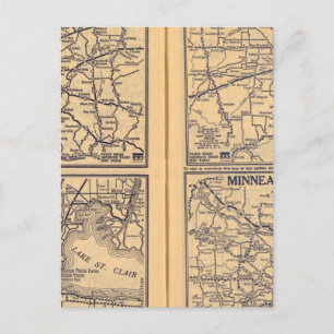 Carte Postale Cincinnati, Détroit, Indianapolis