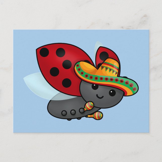 Carte Postale Cinco de May Ladybug (Devant)