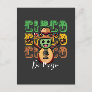 Carte Postale Cinco De Mayo Funny Cactus Mexicains Jouant De La 