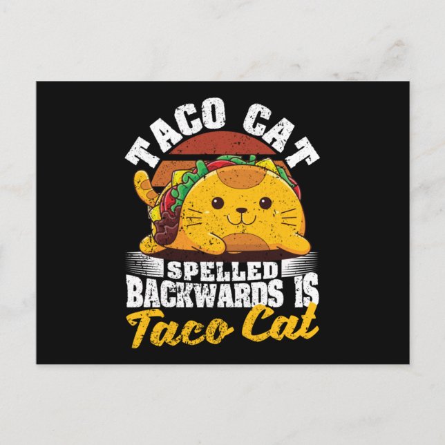 Carte Postale Cinco De Myo Cats Tacocat épelé à l'envers (Devant)