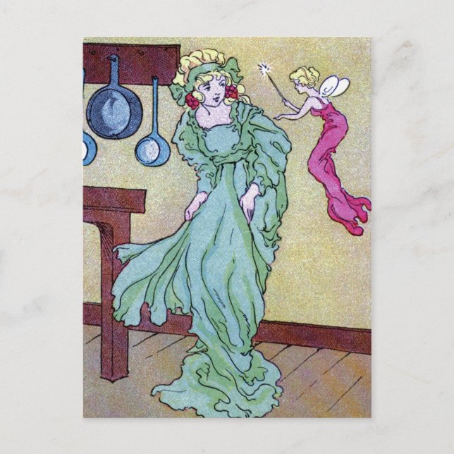 Carte Postale CInderella et Sa Fairie Godmère (Devant)