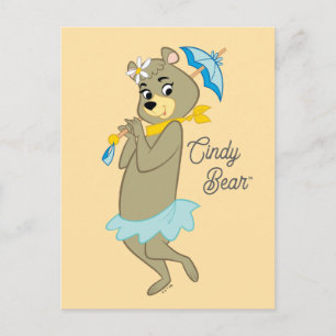 Carte Postale Cindy Bear tenant un parasol