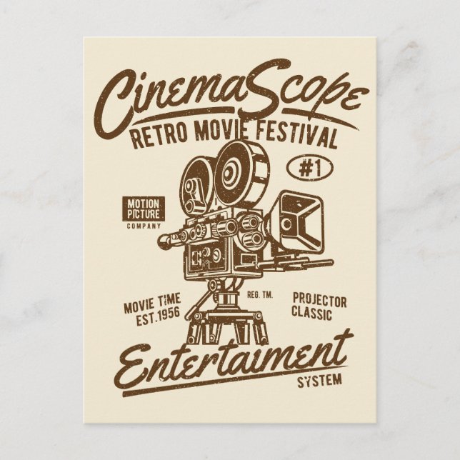 Carte Postale Cinema Scope Classic Retro Hollywood Camera Motion (Devant)