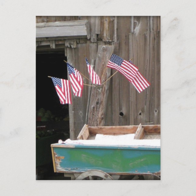 Carte Postale Cinq drapeaux et grange (Devant)