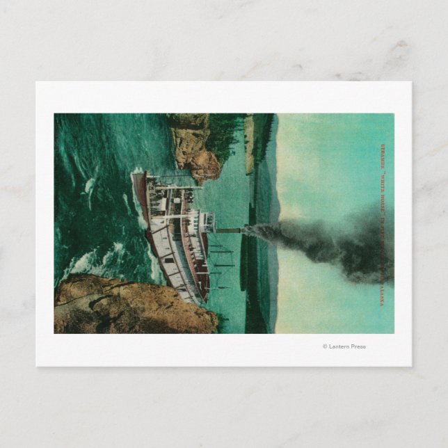 Carte Postale Cinq rapides à doigts avec Cheval Blanc à vapeur (Devant)