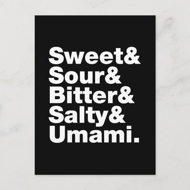 Carte Postale Cinq saveurs de base (Devant)