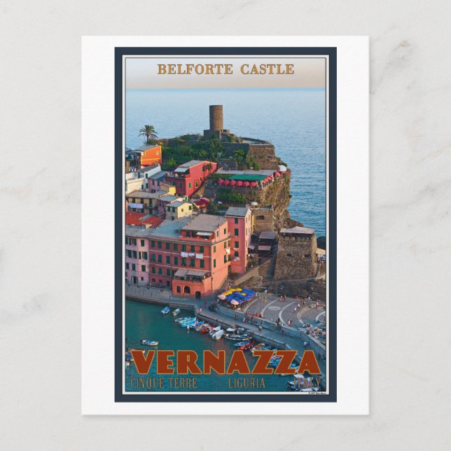 Carte Postale Cinque Terre - Château de Vernazza Belforte (Devant)