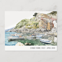 Cinque Terre, Italie Aquarelle Voyage Italien