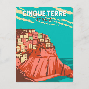 Carte Postale Cinque Terre Italie Voyage Art Rétro