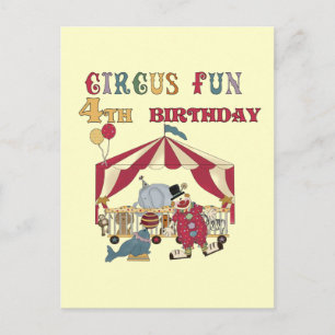 Carte Postale Cirque 4e Anniversaire Tshirts et cadeaux