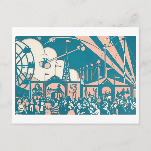 Carte postale Cirque vintage / Carnaval (Devant)