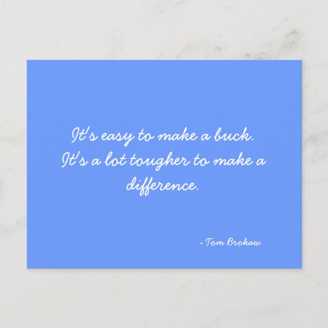 Carte postale citant Tom Brokaw (Devant)