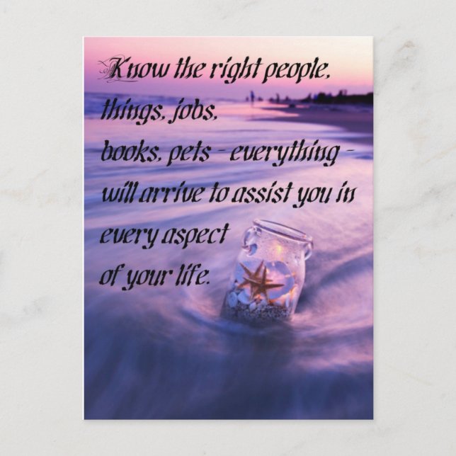 Carte Postale Citation à thème de plage positive inspirante (Devant)