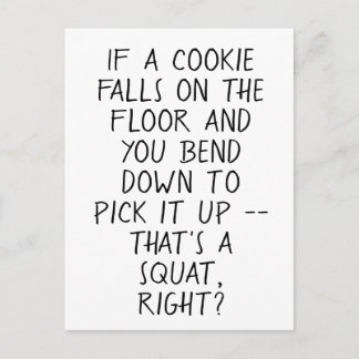 Carte Postale Citation amusante anti-exercice du cookie