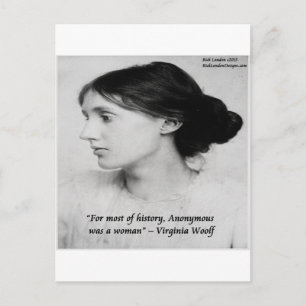 Carte Postale Citation anonyme de Virginia Woolf était une femme