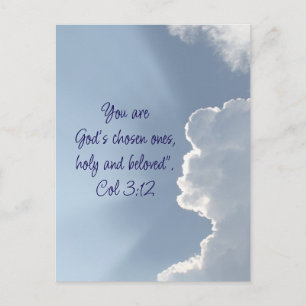Carte Postale Citation biblique inspirante de Colossiens 3:12 