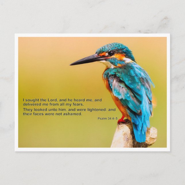 Carte Postale Citation biblique - Psaume 34 (Devant)
