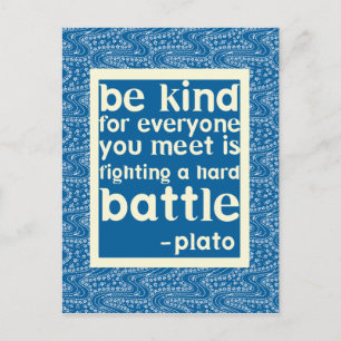 Carte Postale Citation Bleu et Blanc Be Kind