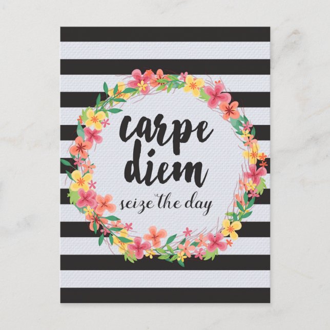 Carte Postale Citation Carpe Diem / Saisir Le Jour (Devant)