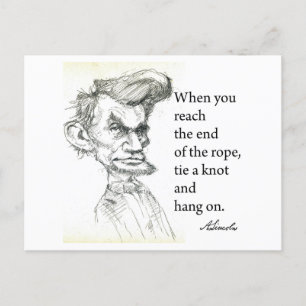 Carte Postale Citation célèbre de Abe Lincoln & "Cravate A Knot"