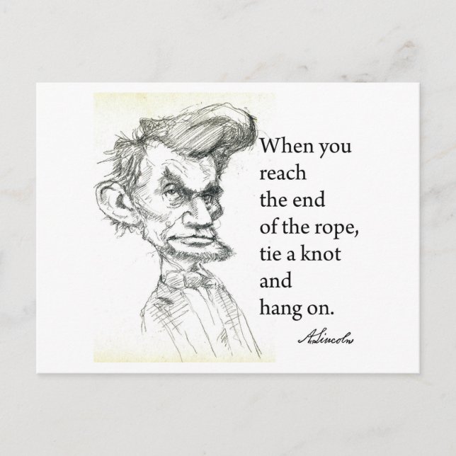 Carte Postale Citation célèbre de Abe Lincoln & "Cravate A Knot" (Devant)