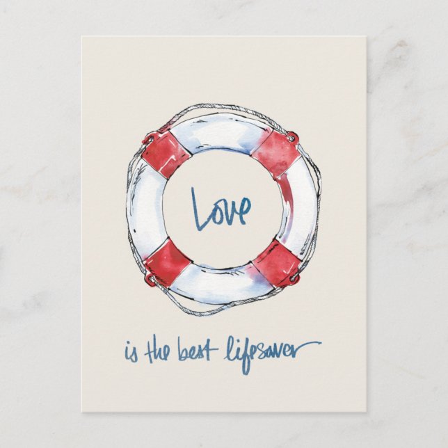 Carte Postale Citation côtière | L'amour est le meilleur moyen d (Devant)