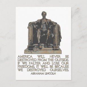 Carte Postale Citation d'Abraham Lincoln : Nous nous sommes détr