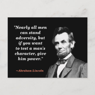 Carte Postale Citation d'Abraham Lincoln sur le personnage
