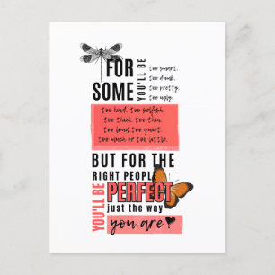 Carte Postale Citation d'amitié amour et acceptation incondition