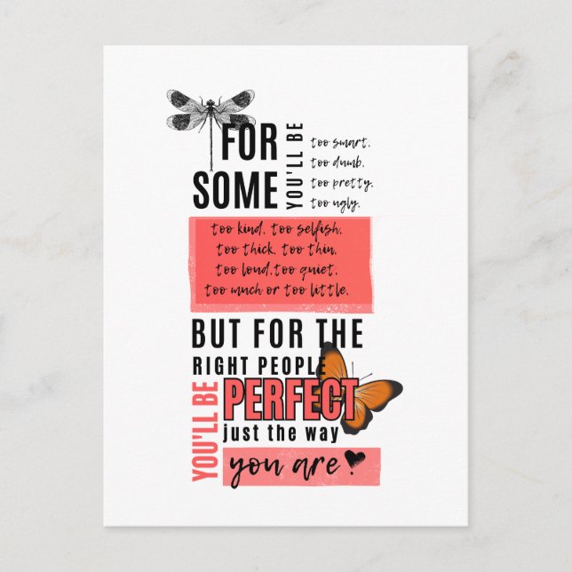 Carte Postale Citation d'amitié amour et acceptation incondition (Devant)
