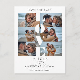 Carte Postale Citation d'amour blanc tendance Collage Mariage 6