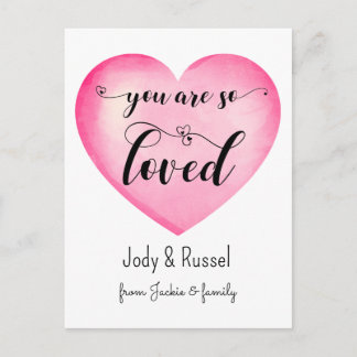 Carte Postale Citation d'amour Cœur rose Couple Anniversaire