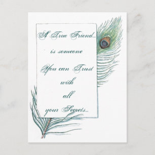 Carte Postale Citation d'amour de l'amitié Peacock Inspirationne