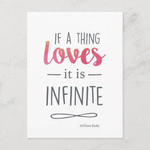 Carte Postale Citation d'amour de typographie