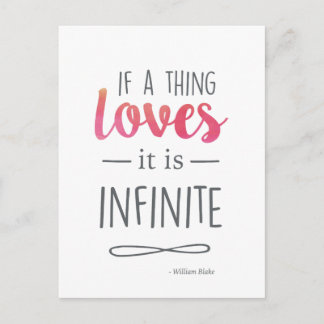 Carte Postale Citation d'amour de typographie
