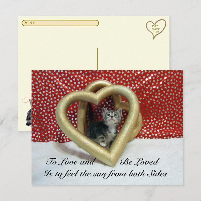 Carte Postale Citation d'amour postfranchissant avec Lilo Cat (Devant / Derrière)