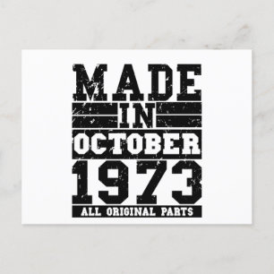 Carte Postale Citation d'anniversaire octobre 1973 Vintage