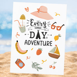 Carte Postale Citation d'aventure estivale Colorée