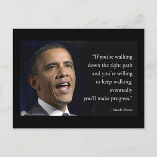 Carte Postale Citation de Barack Obama et "Faire des progrès" 