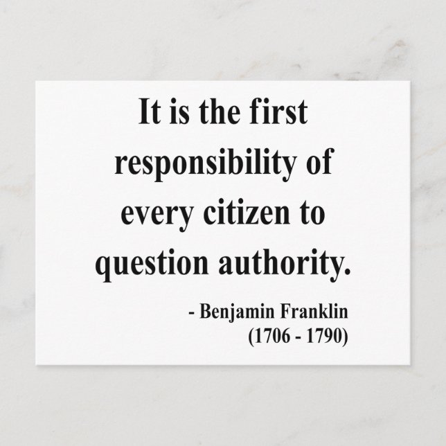 Carte Postale Citation de Ben Franklin 3a (Devant)