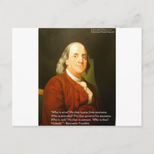 Carte Postale Citation de Ben Franklin (Ce qui est sage) Cadeaux