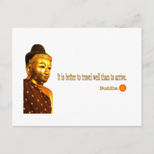 Carte Postale Citation de Bouddha : "Il est préférable de voyage