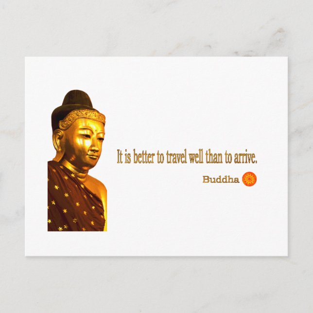 Carte Postale Citation de Bouddha : "Il est préférable de voyage (Devant)