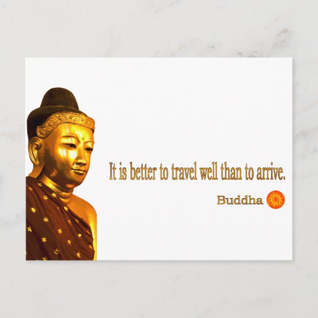 Carte Postale Citation de Bouddha : "Il est préférable de voyage (Devant)