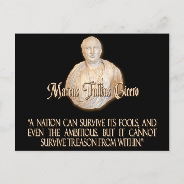 Carte Postale Citation de Cicero sur la trahison (Devant)