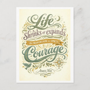 Carte Postale Citation de courage d'Anais Nin 