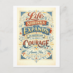 Carte Postale Citation de Courage d'Anais Nin