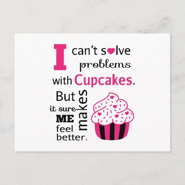 Carte Postale Citation de Cupcake mignonne, Bonheur (Devant)