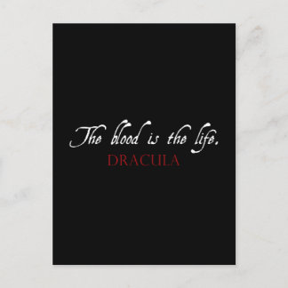 Carte Postale Citation de Dracula : Le sang est la vie